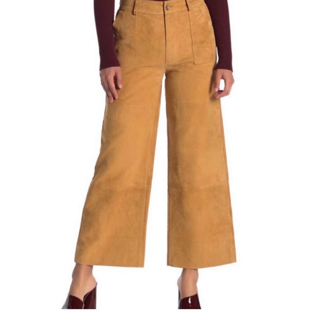 Frye Nadia Suede Wide-Leg Pants NWT